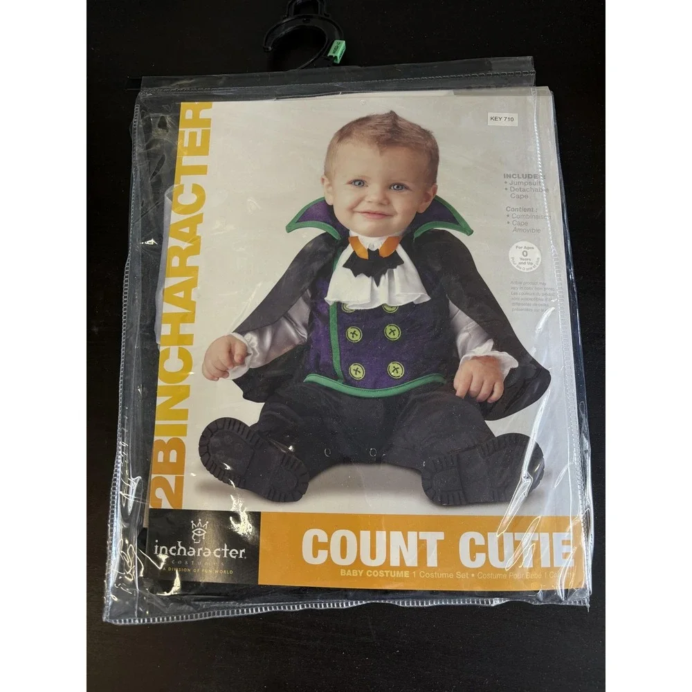 InCharacter Count Cutie Costume Baby Boy 12-18M Black Vampire Jumpsuit Cape